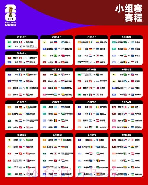 2026世界杯比赛全程赛程一览